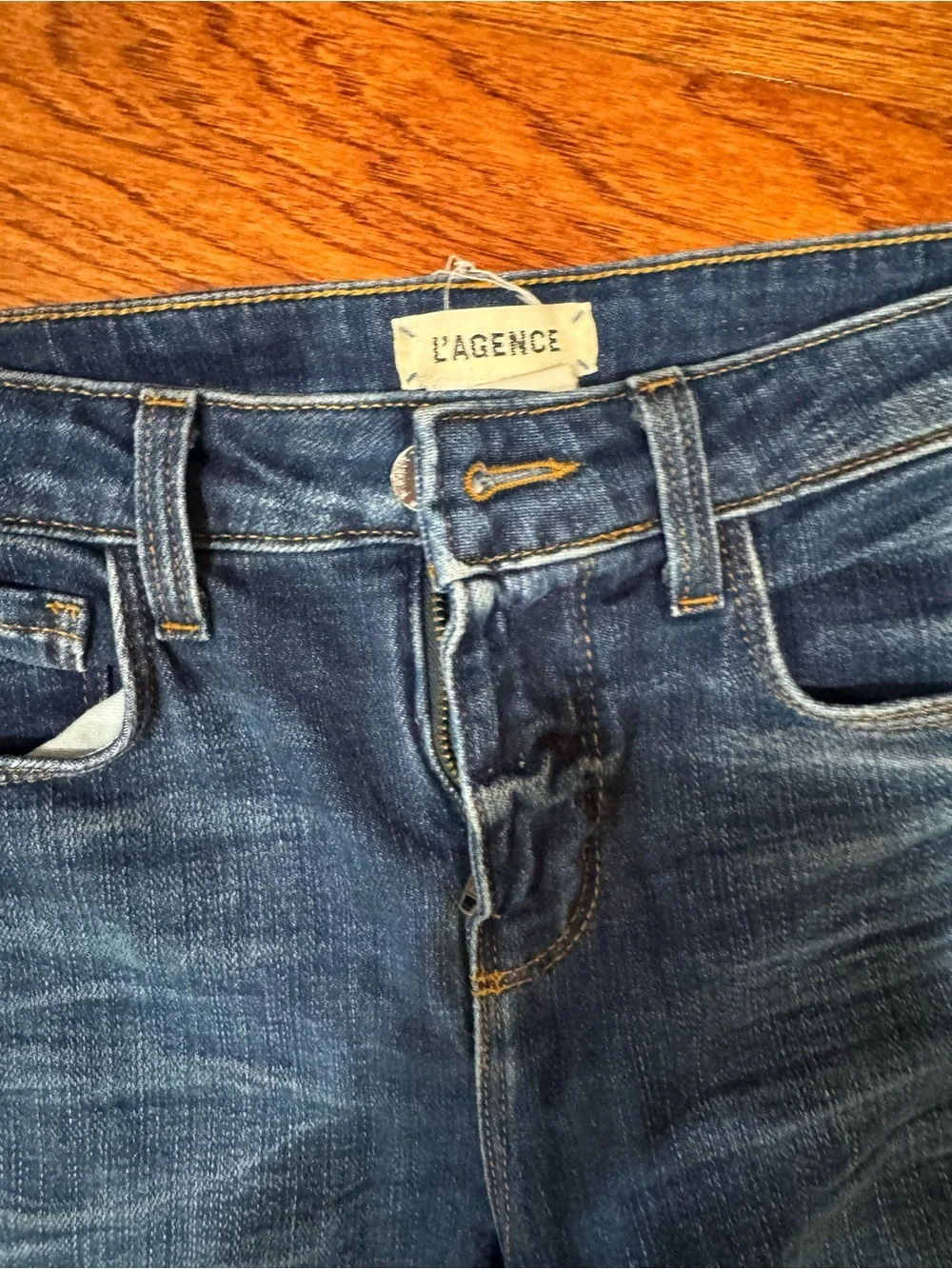 L'Agence Oriana high-rise straight leg jeans in a dark wash Size 24 NWOT